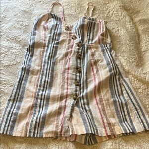 Striped Button-Down Jumpsuit